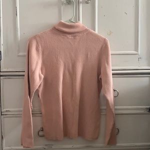 Ribbed Cotton Blush turtleneck